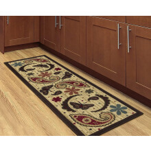 Paisley Runner Rug Beige 20 x 59 in