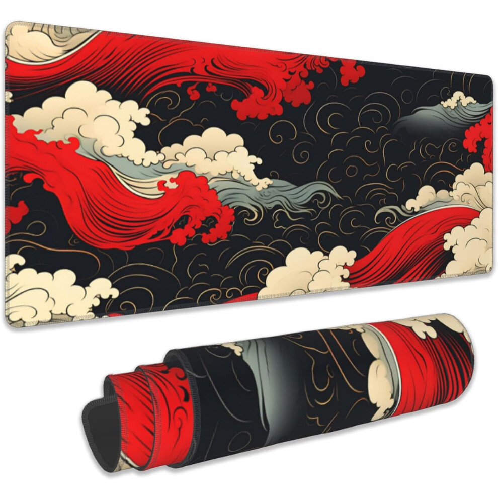 Japanese Sea Waves Gaming Mouse Pad 31.5X11.8 Inches 959110280683