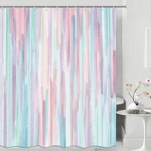 Abstract Stripe Shower Curtain 69x70" Grey Blue