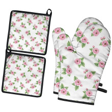 Gants de cuisine Pioneer Flower à motif floral (lot de 2), résistants à la chaleur, 19,5 cm x 30,5 cm