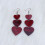 Rosa Herzohrringe, hypoallergen, 1er-Set 3