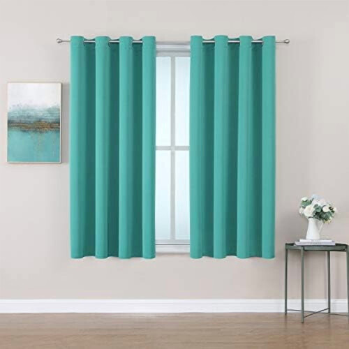 Grommet Blackout Curtains 42x63 in 2-Pack Teal