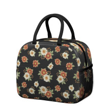Boîte à lunch isotherme à motif floral pour femme – Étanche, portable pour le travail, la plage, les voyages, les pique-niques et le camping