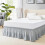King Bed Skirt Elastic Wrap 15" Drop Microfiber Dust Ruffle 1