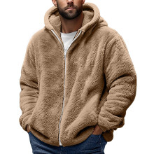 Cóta hoodie olann fir A-khaki L
