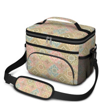 Sac à lunch isotherme à motif floral pour femmes et hommes – Étanche, bandoulière réglable, 25,4 x 17 x 20,3 cm, compatible avec les boîtes