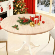 Round Elastic Tablecloth 36-44 in, Vinyl & Flannel