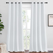 Blackout Curtain Panels (52"x92"), Greyish White, Triple-Weave Thermal Insulated, Grommet Top, 1 Pair — Compatible with Standard Rods