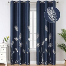 Navy Blackout Curtains 52x84 in, Polyester Thermal Panels,