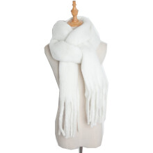 Xale feminino grande e leve – Branco, grosso e oversized, ideal para o inverno e outono, combina com todos os estilos.