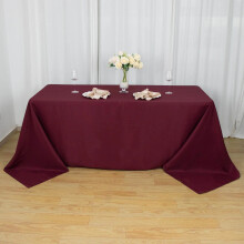 90" x 132" Premium-Polyester-Rechtecktischdecke, Tischwäsche, Burgunderrot