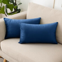Fundas decorativas de terciopelo para cojines, 20x30 pulgadas, paquete de 2, color azul. Fundas suaves para sofá, dormitorio, sala de estar y