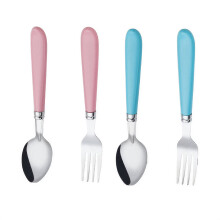 4Pcs Toddler Fork and Spoon Set,Portable Set Kids Cutlery Stainless Steel Set,Outdoor Travel Kids Spoon Fork Set,Multicolor1