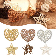 Rustic Wicker Photo Props Heart Star Decor Natural Rattan Photography Background Styling Home Shelf Accent