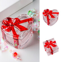 Crystal Glass Candy Jar with Lid – Red, 1 Piece