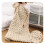 Chunky Knit Throw Blanket, Handmade Beige, 80x80cm 1