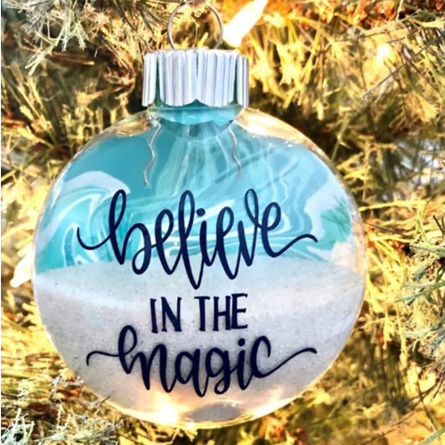 Beach-Themed Christmas Ornament Blue Plastic 7 cm