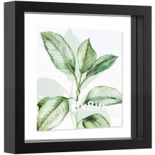 Floating Picture Frame Black 8x8 with Double Plexiglass