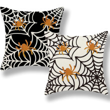 Halloween-Kissenbezüge 45x45 cm, 2er-Set, Schwarze, niedliche Geister-Kissenbezüge, passend für 45x45 cm Kissenfüllungen