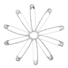 GOOHOCHY 10 Alfinetes de Segurança com Strass Brilhantes, Broches Elegantes, Bijuterias Decorativas de Cristal para Suéteres, Xales e Lenços