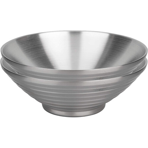Stainless Steel Ramen Bowls 50oz Double-Walled (2-Pack)