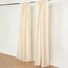 BalsaCircle 2 Panels Beige 8 feet Polyester Drapery Backdrop Curtains Rod Pockets Party Events Decorations Supplies