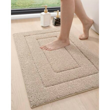 Tappeto da bagno 24x16 pollici beige – Tappetino da bagno antiscivolo in microfibra