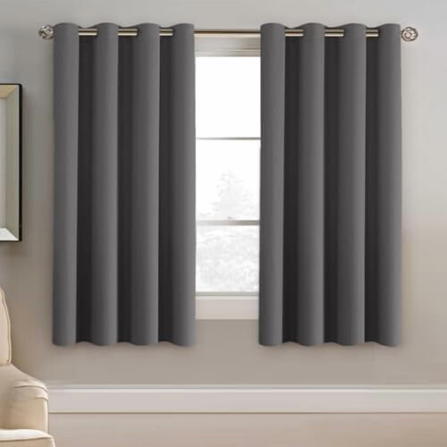 Grey Thermal Blackout Curtain Panel 100x108 in