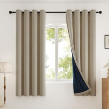Blackout Curtains 2-Pack Linen-Blend 52x84 in Burgundy