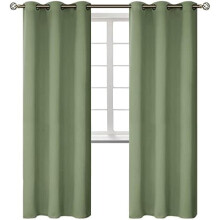 Room Darkening Curtains 84 Inches Long - Grommet Thermal Insulated Drapes Window Treatment Curtains for Bedroom, 2 Panels, 42 x 84 Inch, Grass Green