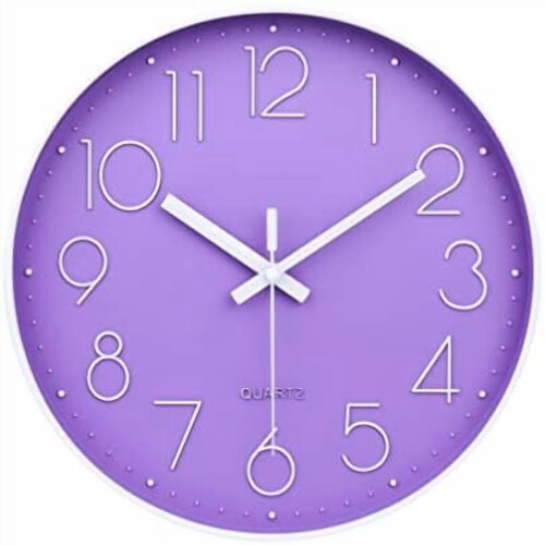 14 Inch Silent Quartz Wall Clock in Cement Grey
