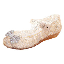 Meisjessandalen met gesloten neus, stevige zool, glitterstrikje, klittenbandsluiting, prinsessensandalen, comfortabele vakantiesandalen voor