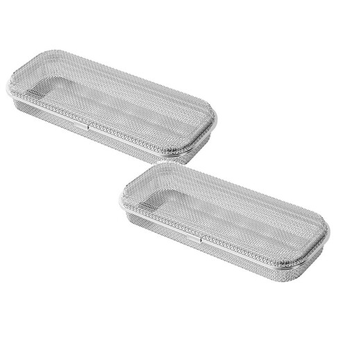 Stainless Steel Dishwasher Utensil Basket – Rectangular Mesh Silverware Holder, Compatible with Most Dishwashers