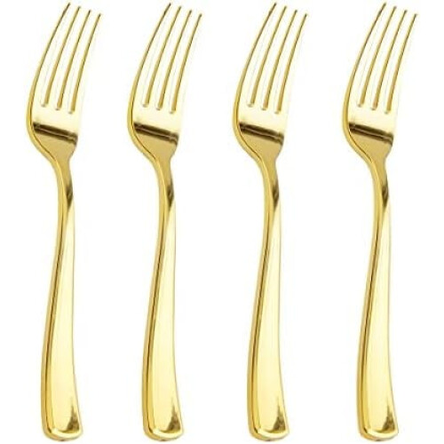 Set di posate in plastica dorata da 200 pezzi – Monouso resistente