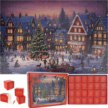 Calendrier de l'Avent puzzle en plastique 2026 pour adultes et enfants - Compte à rebours de Noël de 24 jours - Calendrier de l'Avent puzzle 2025