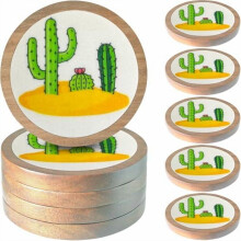 Juego de 5 posavasos con forma de cactus, 10,9 cm (4,3 pulgadas), absorbentes y antideslizantes.