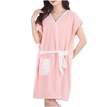 Damesbadjas van zacht, pluizig pluche, sneldrogend, lange nachtkleding, one size fits all, zacht en comfortabel.