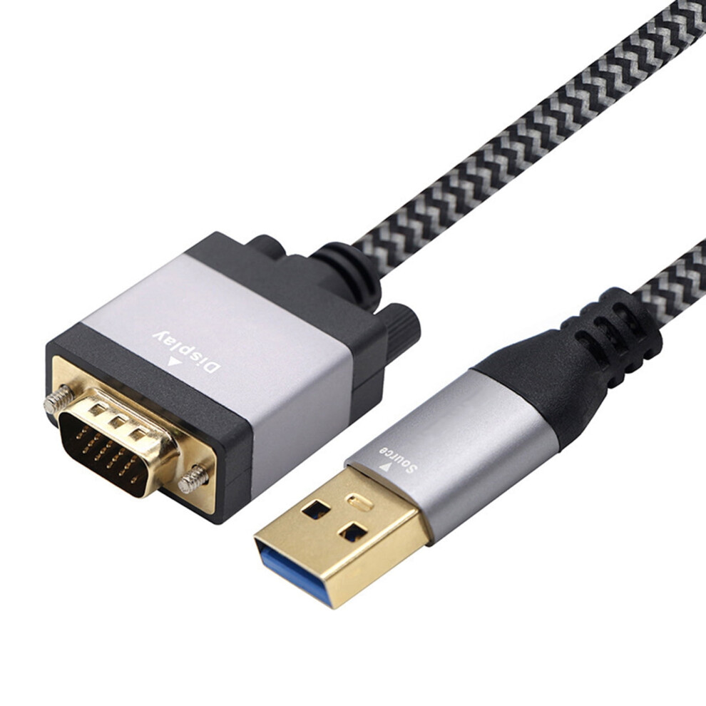 Usb3.0 Male To Vga Male Converters Cord 5Gbps Data Transfer Auto Recognition For Systems 9402001038067
