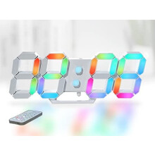 9.7" Black LED Wall Clock with Remote, Alarm & Temp Display