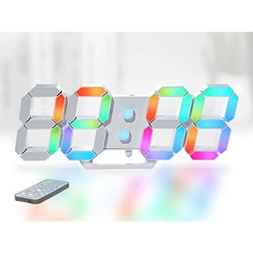 9.7" Black LED Wall Clock with Remote, Alarm & Temp Display