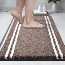 Alfombra de baño antideslizante y lavable a máquina de 50 x 76 cm (20" x 30"), alfombra de microfibra de pelo largo, súper absorbente y de secado