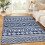 8x10 Washable Polyester Area Rug – Boho Geometric Blue 1