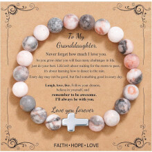 Christliches Kreuzperlenarmband für Damen – Katholischer Schmuck, geeignet als Geschenk zum Muttertag, Geburtstag oder zu Weihnachten