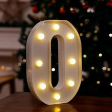 Lettre O lumineuse LED (15 cm), alphabet décoratif à piles pour Noël, bars, veilleuses et décoration intérieure – Compatible avec les