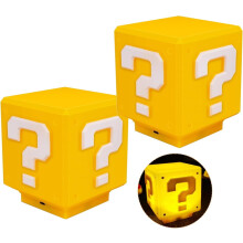 ABCISI Mini-Fragezeichenblock-Nachtlichter – USB-Nachttischlampe mit Spielgeräuschen, Retro-Gamer-Geschenk (2er-Pack)