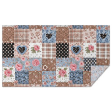 Nappe rectangulaire à motif floral Pioneer Flower, 152 x 259 cm, en polyester imperméable, facile à nettoyer et anti-taches, idéale pour les