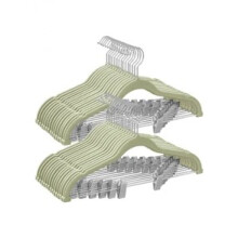 Lot de 30 cintres en velours de 42,4 cm (16,7 po) pour pantalons – Robustes, antidérapants, pinces réglables, gain de place pour pantalons,
