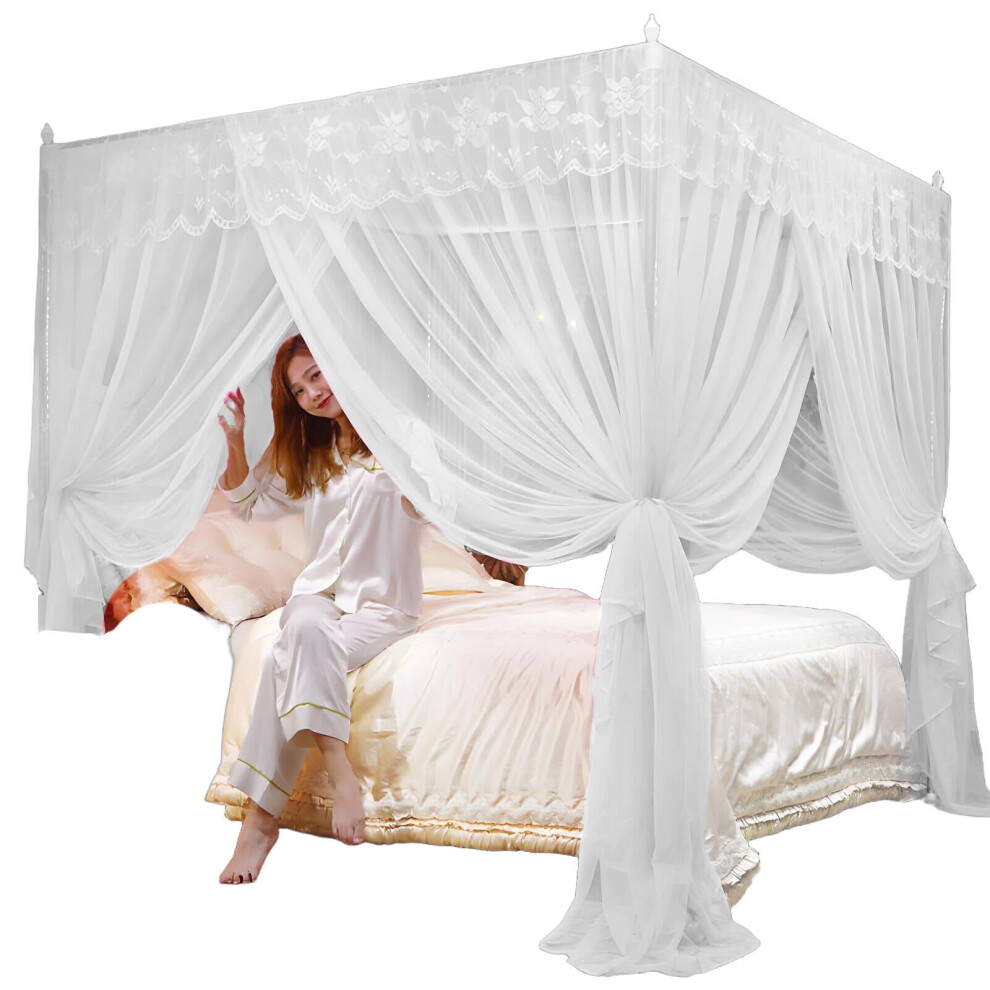 Mesh Canopy Bed Curtains Breathable for Girls