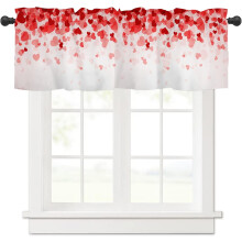 Roze en rode hartvormige Valentijnsgordijn 54x18 inch
