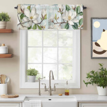 Watercolor Magnolia Valance 54x18in Rod Pocket